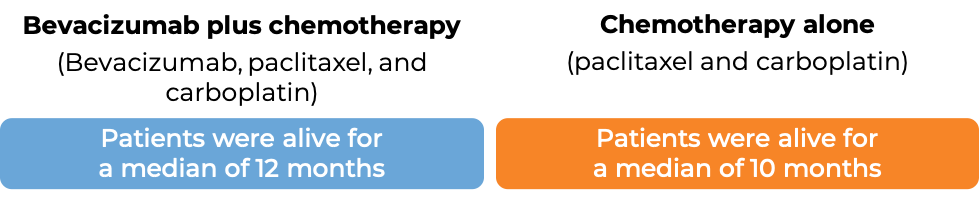 Prognosis Zirabev and chemo vs chemo alone for lung cancer (diagram)